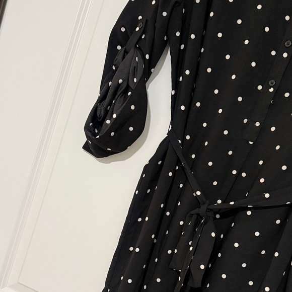LOFT Black Dress with White Polka Dots - Picture 2 of 2